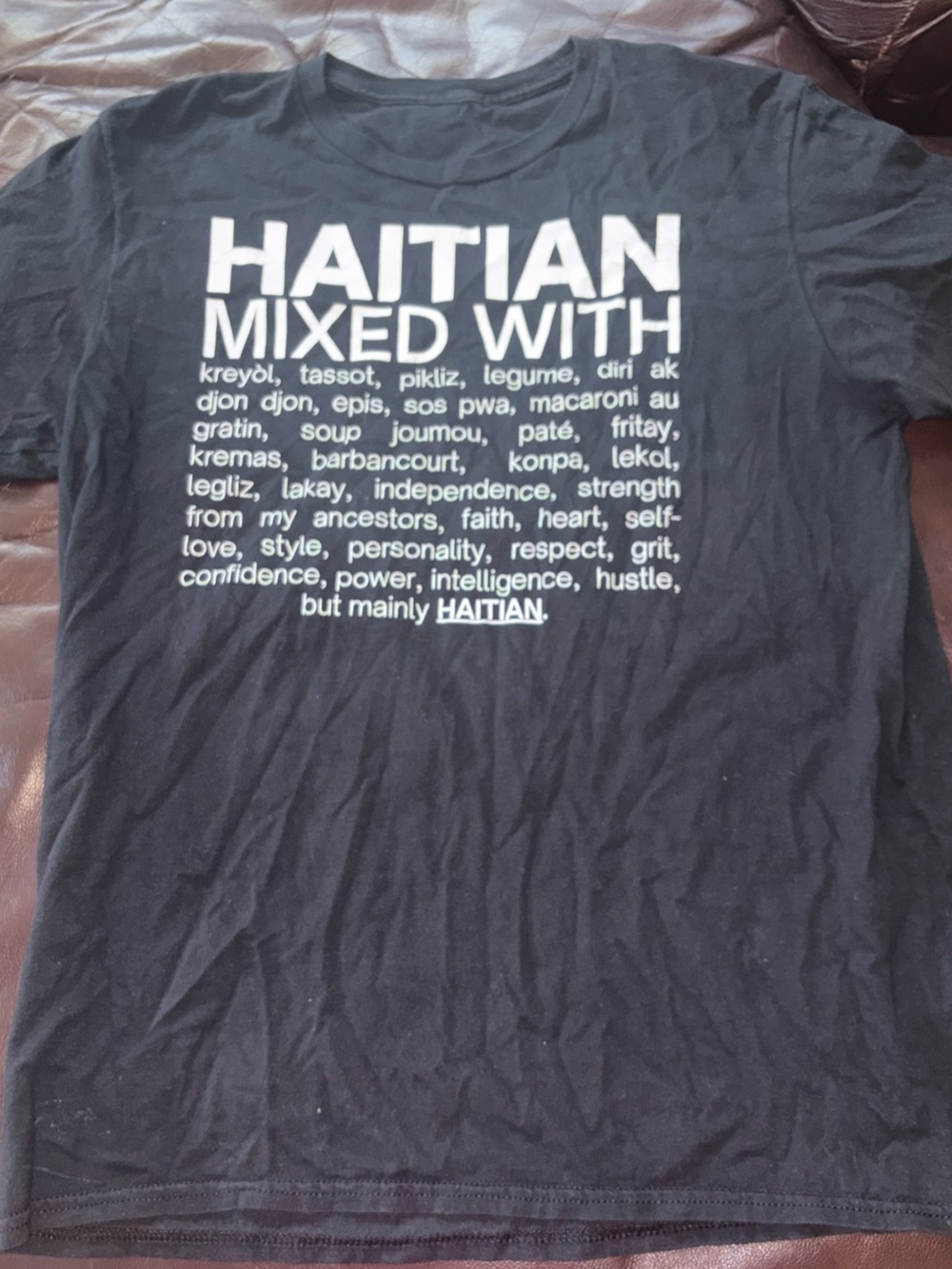 Haitian Mixed With Graphic Tee - Black
